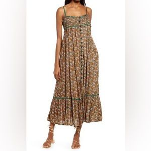 Free People Molly Jo Sundress Forest Combo XS